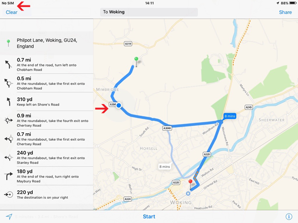 Live tracking on Googlemaps on an Ipad which has no sim card